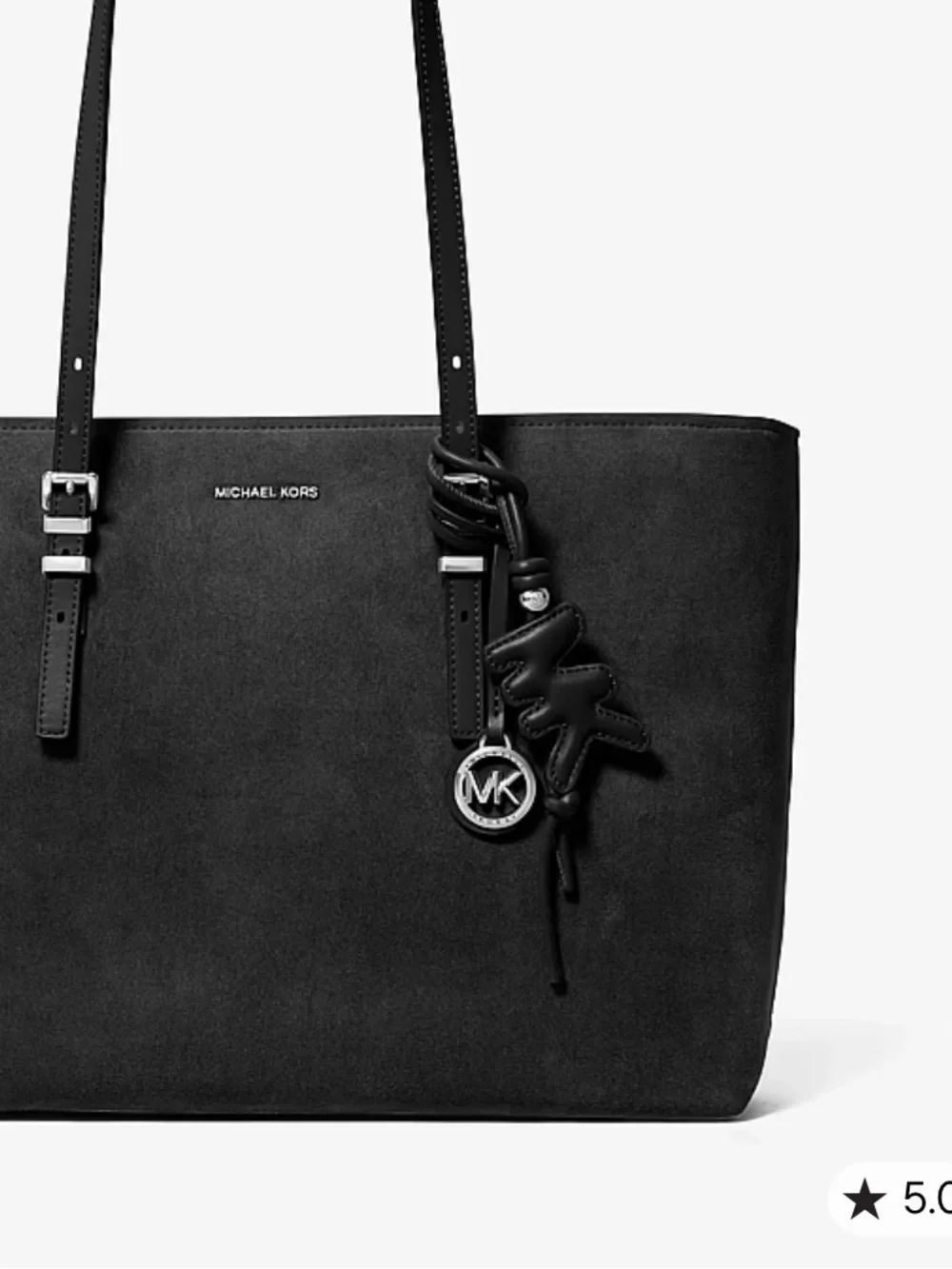 Michael Kors Black Puffy Logo Leather Bag Charm